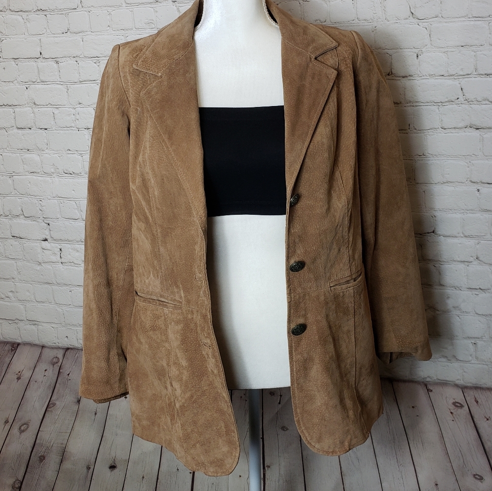 Y2K Retro suede button-up jacket